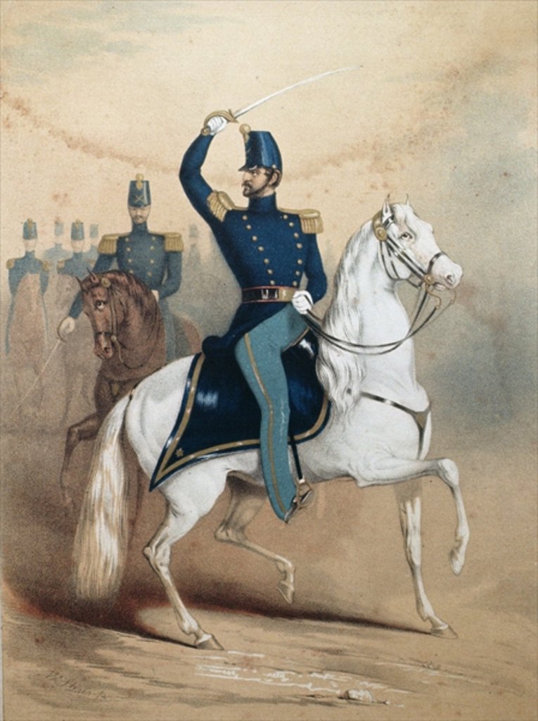 Detail of Cover of a music song sheet for the Boston Light Dragoons by American School