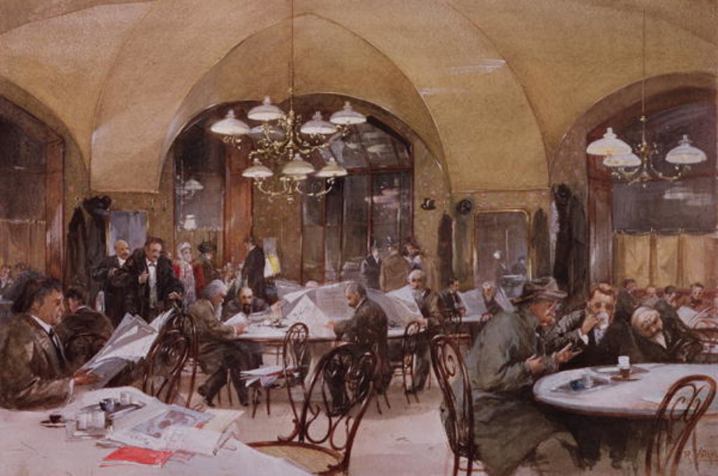 Detail of Cafe Griensteidl, Vienna, 1890 by Reinhold Volkel
