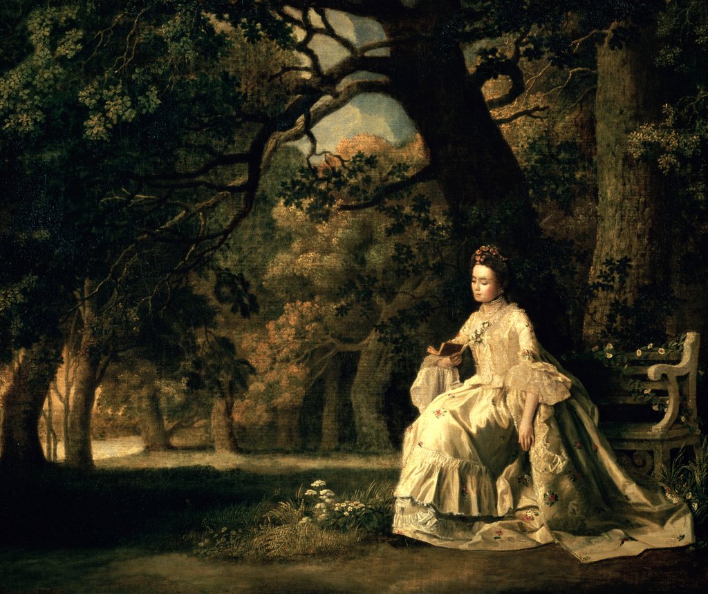 Detail of Lady reading in a Park, c.1768-70 by George Stubbs