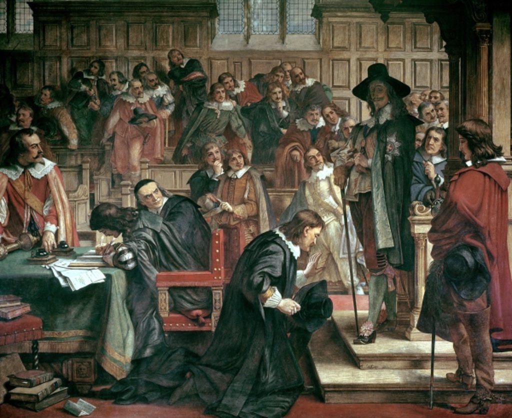 Detail of Attempted arrest of 5 members of the House of Commons by Charles I, 1642, 1856-66 by Charles West Cope