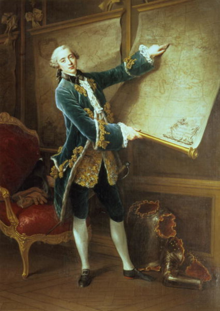 Detail of The Comte de Vaudreuil, 1758 by Francois-Hubert Drouais
