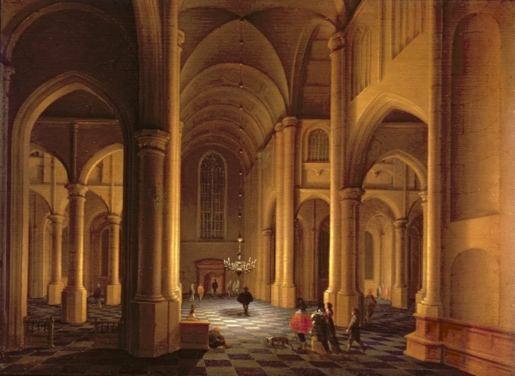 Detail of A Church Interior by Anthonie de Lorme