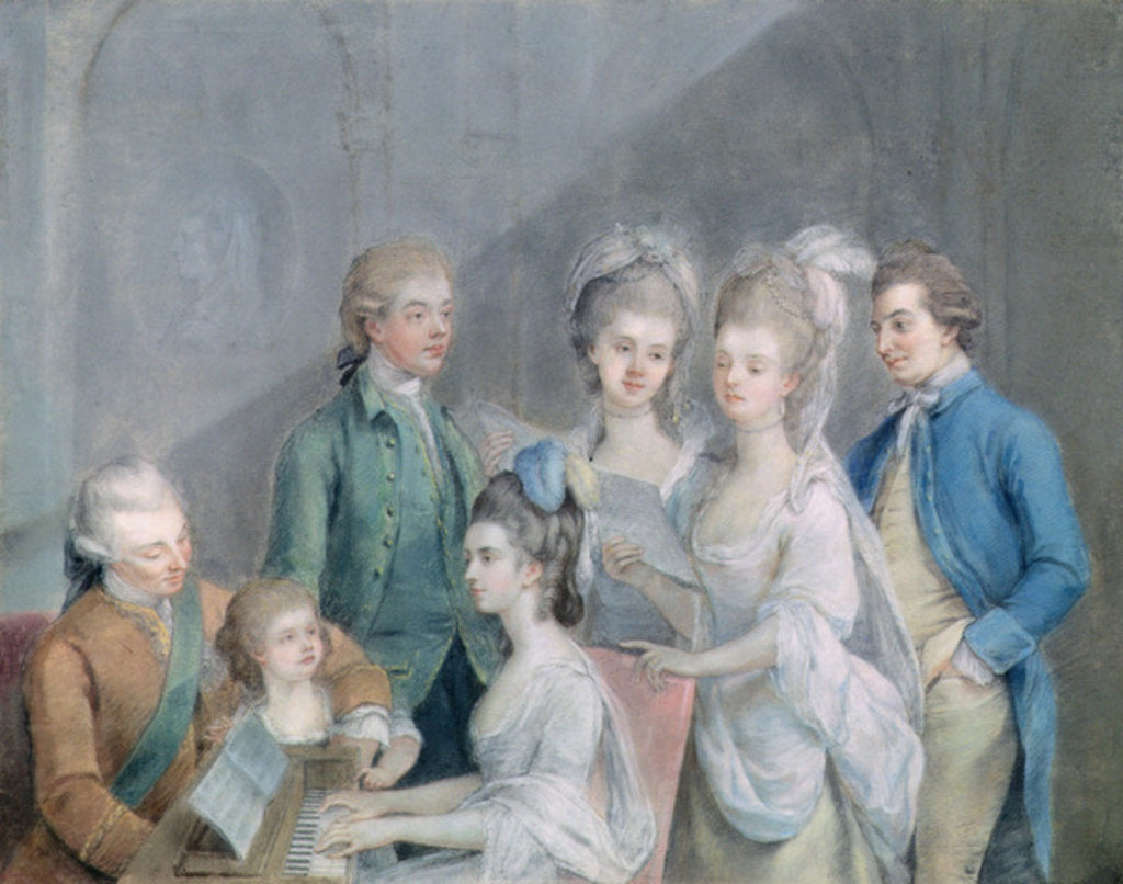 Detail of The family of Charles Schaw, 9th Baron Cathcart by Johann Zoffany