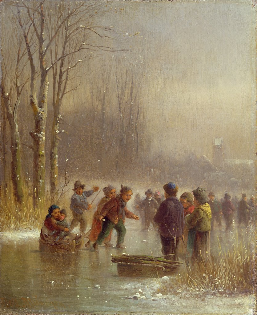 Detail of Children Skating, 19th century by Anton Doll
