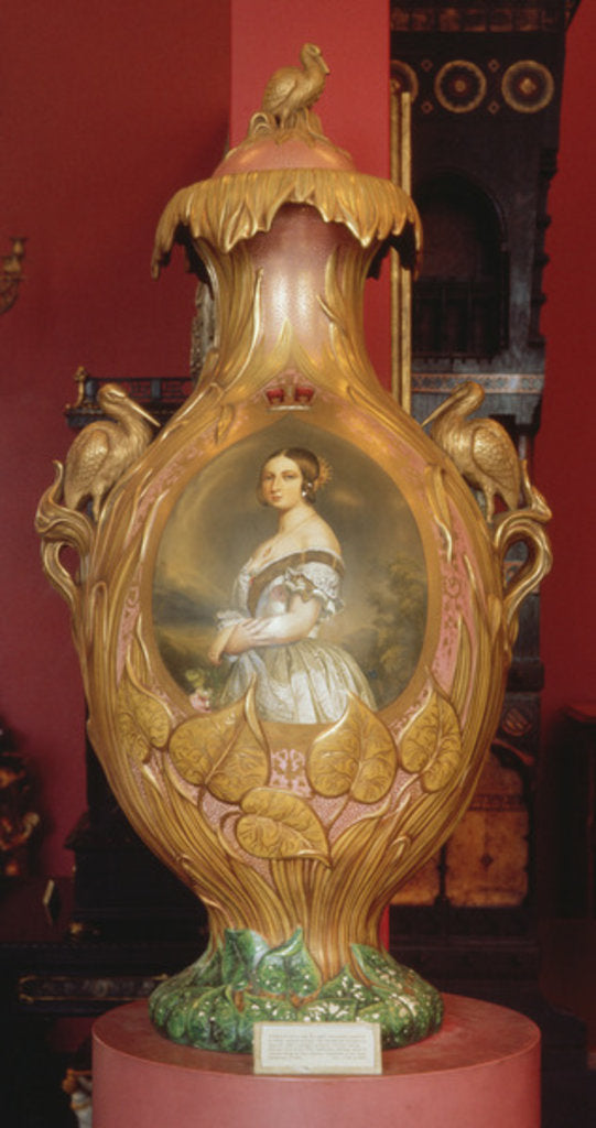 Detail of Commemorative vase with a portrait of Queen Victoria, 1851 by English School