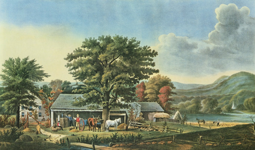 Detail of Autumn in New England - Cider Making by N. and Ives