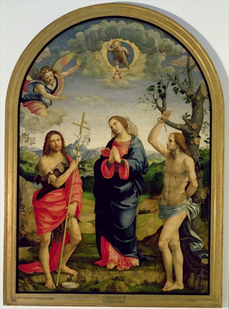 Detail of The Virgin with Saints Sebastian and John the Baptist by Timoteo Viti