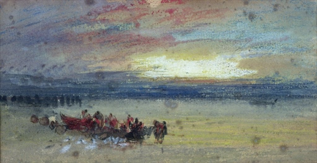 Detail of Shore Scene, Sunset by Joseph Mallord William Turner