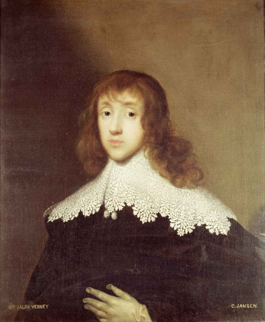 Detail of Portrait of Sir Ralph Verney by Cornelius Jansen