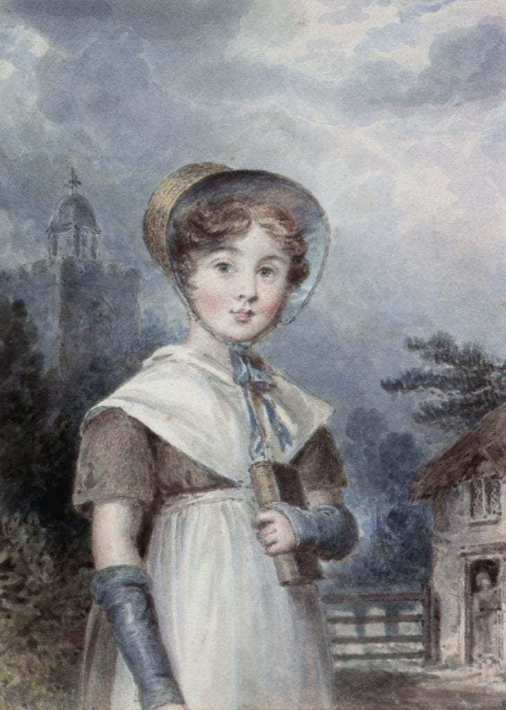 Detail of Little Girl in a Quaker Costume, holding a Bible by Isaac Pocock