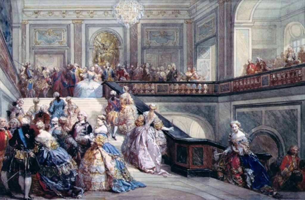 Detail of Fete at the Chateau de Versailles on the occasion of the Marriage of the Dauphin in 1745 by Eugene-Louis Lami