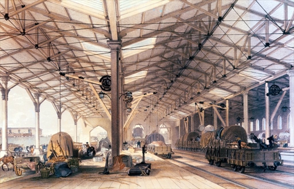 Detail of Great Western Railway: Freight shed at Bristol by English School