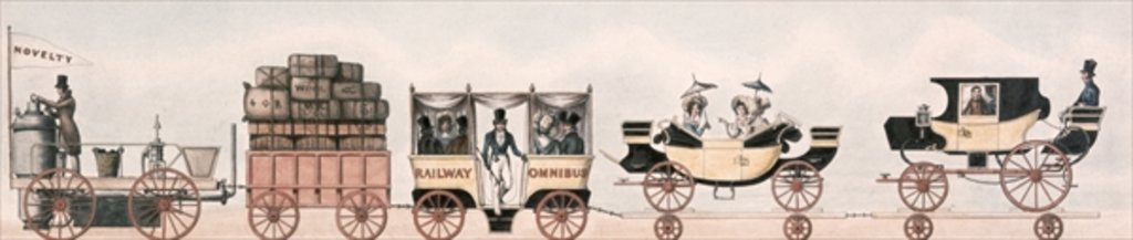 Detail of Rainhill trials, 'Novelty', the unsuccessful odds-on favourite, 1829 by English School