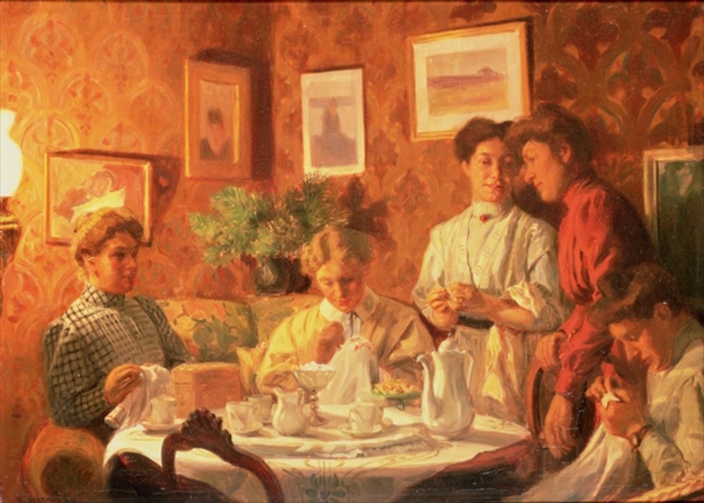 Detail of The Sewing Group by Nils Larson