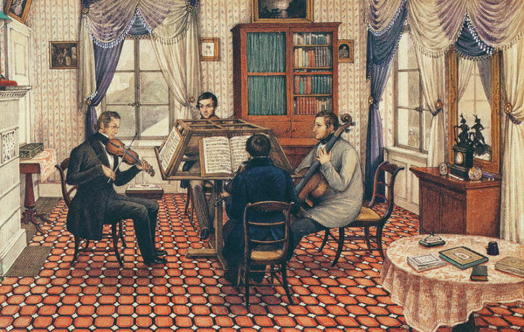 Detail of Anthony and Three Friends Playing a String Quartet by Mary Ellen Best
