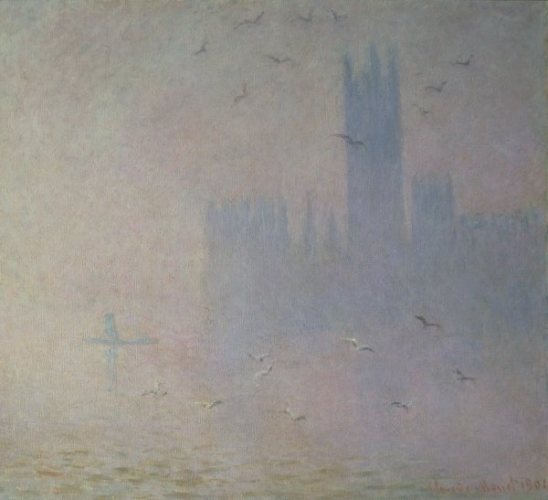 Detail of Seagulls over the Houses of Parliament, 1904 by Claude Monet