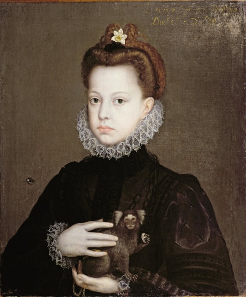Detail of Infanta Isabella Clara Eugenia, Daughter of Philip II of Spain by Alonso Sanchez Coello
