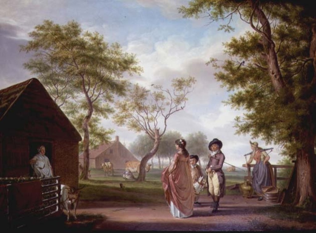 Detail of Country Landscape with Figures by Johan Prey
