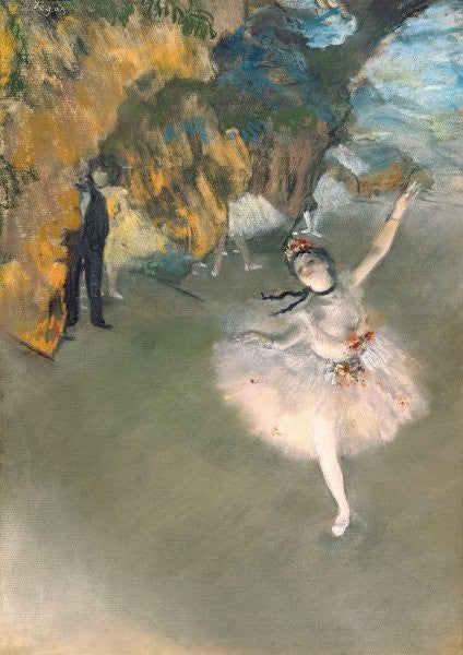 Detail of The Star, or Dancer on the stage by Edgar Degas