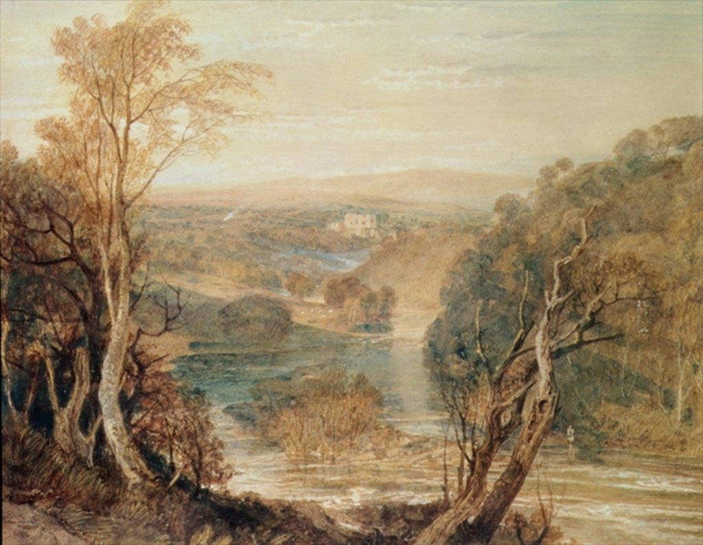 Detail of The River Wharfe with a distant view of Barden Tower by Joseph Mallord William Turner