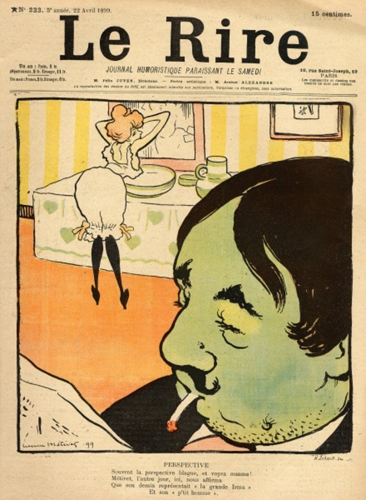 Detail of Humorous cartoon from the front cover of 'Le Rire', 22nd April 1899 by Lucien Metivet