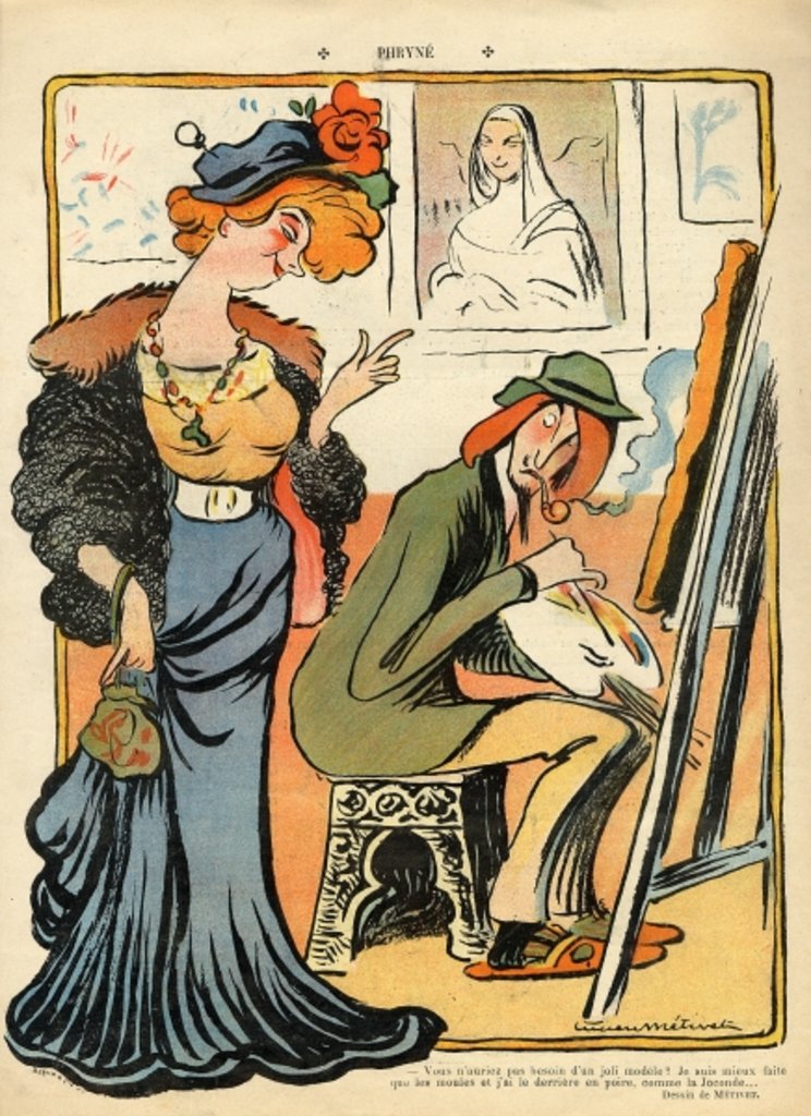 Detail of Phryne: caricature of an artist's model by Lucien Metivet