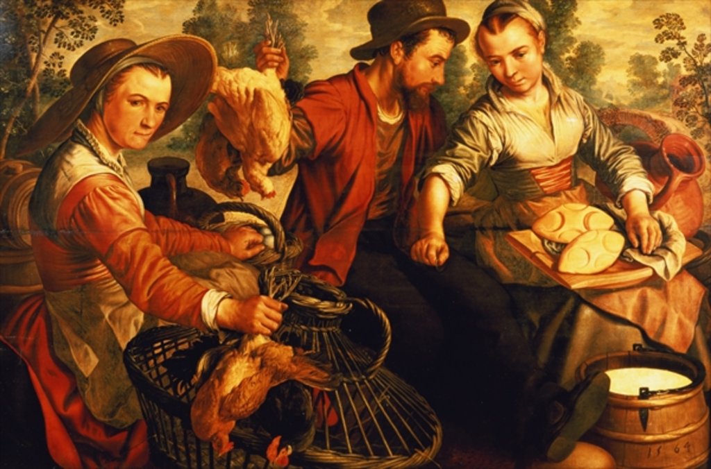 Detail of At the Market by Joachim Beuckelaer or Bueckelaer