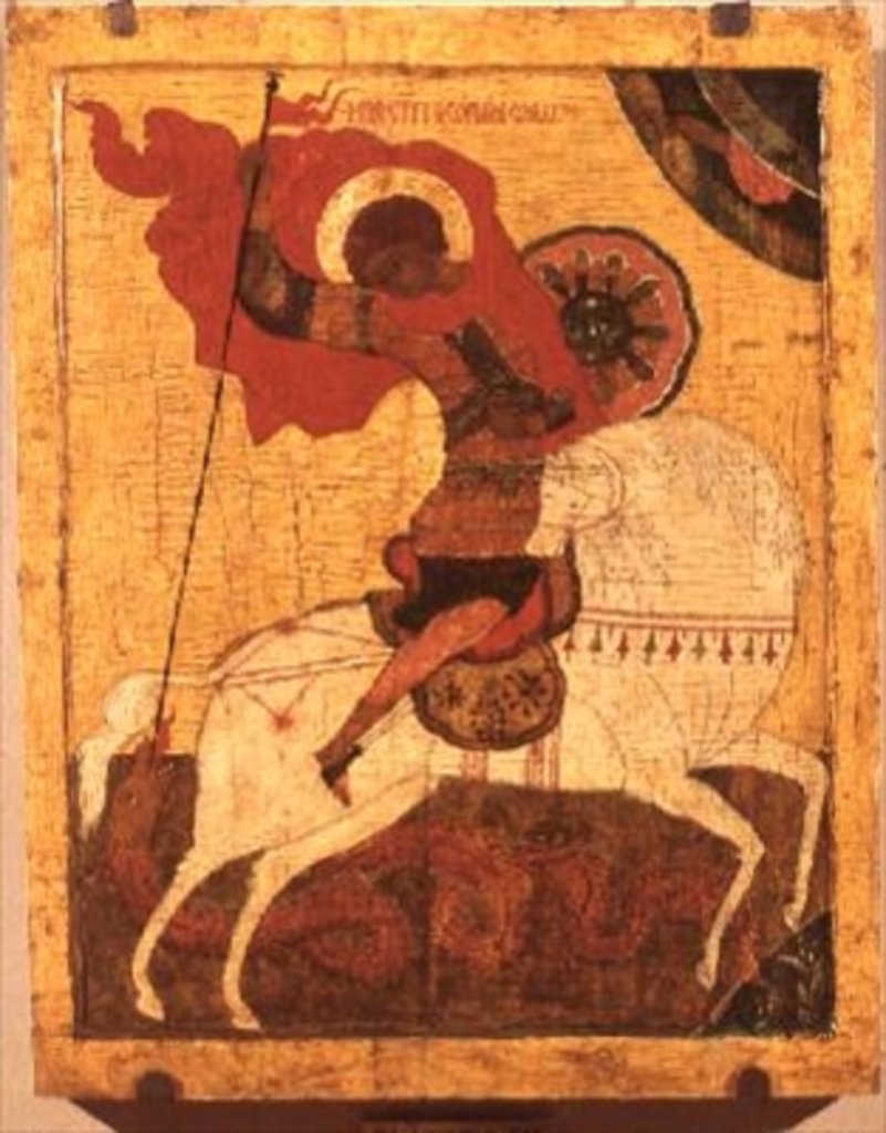 Detail of Icon of St.George and the Dragon, late 17th century by Novgorod School