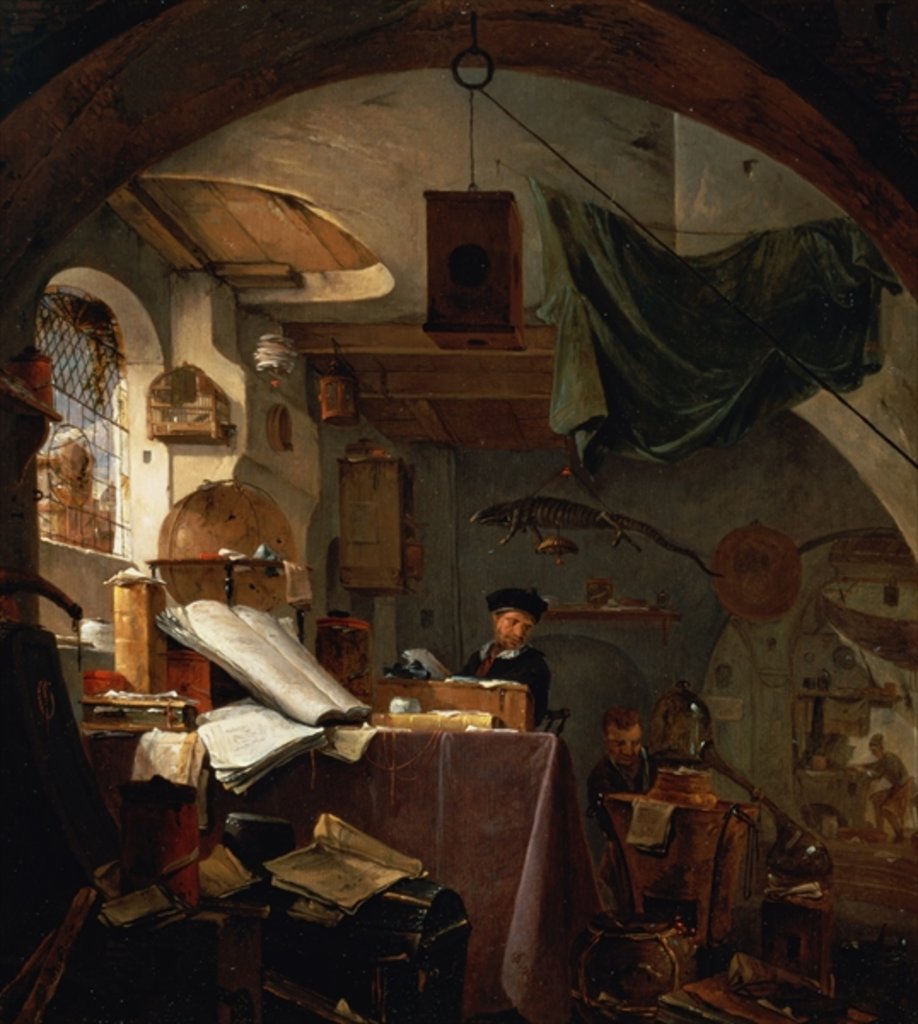 Detail of The Alchemist by Thomas Wyck