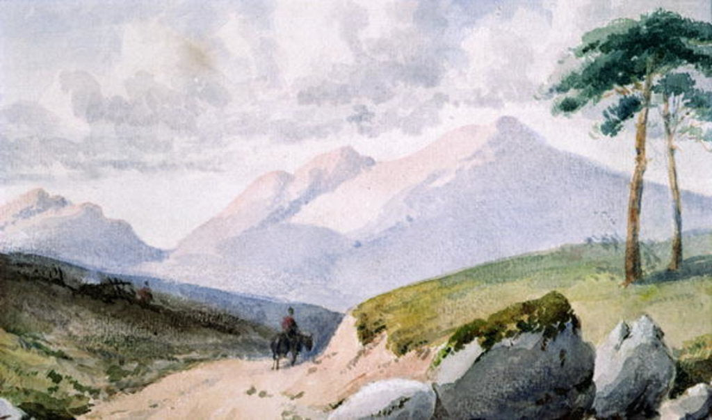Detail of Mountainous Landscape by John Ruskin