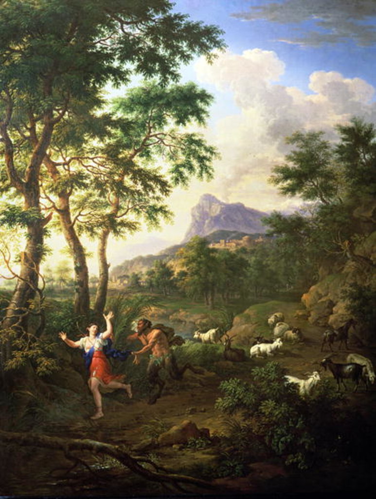Detail of An Arcadian Landscape with Pan and Syrinx by Jacob de Heusch