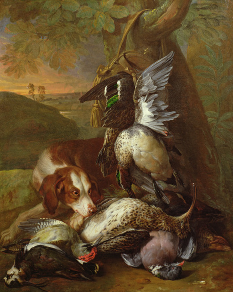 Detail of A Dog Guarding Game by Alexandre-Francois Desportes