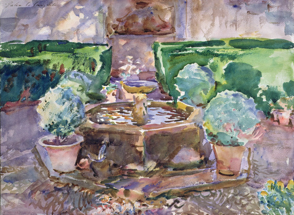 Detail of Fountains in the Generalife, Granada by John Singer Sargent