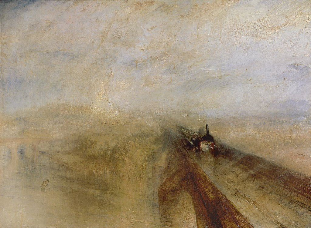 Detail of Rain Steam and Speed, The Great Western Railway, painted before 1844 by Joseph Mallord William Turner