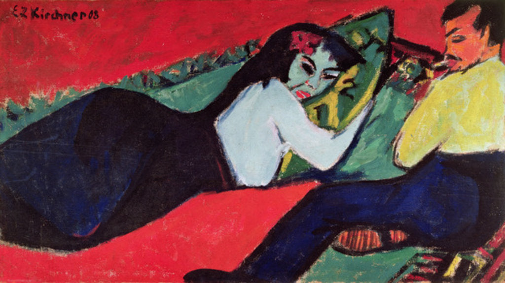 Detail of Recumbent Woman by Ernst Ludwig Kirchner