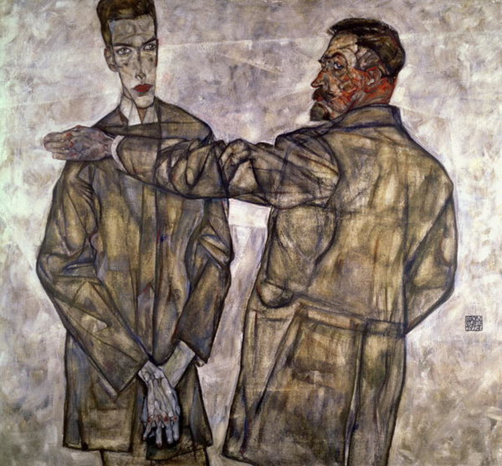 Detail of Double Portrait of Otto and Heinrich Benesch, 1913 by Egon Schiele