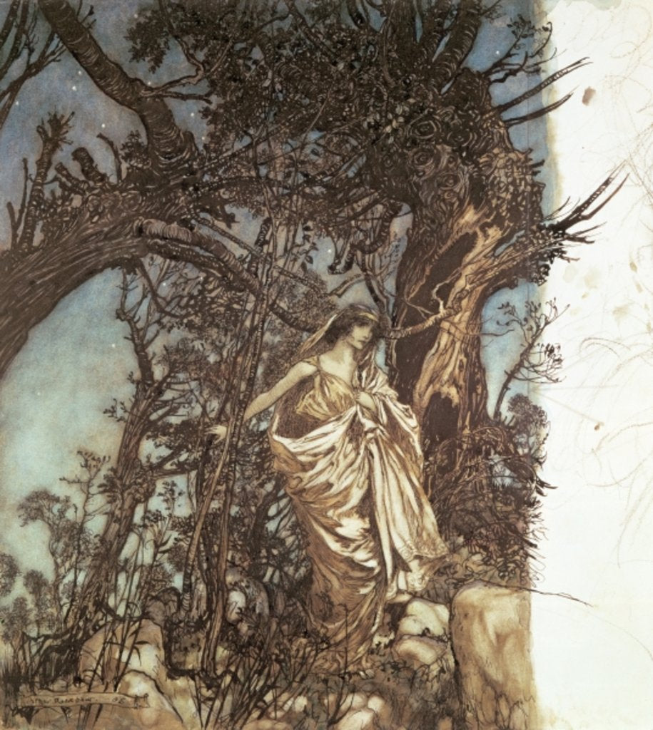 Detail of Never so weary, never so woeful by Arthur Rackham