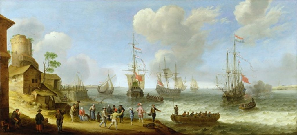 Detail of Dutch Warships in an Estuary by Adam Willaerts
