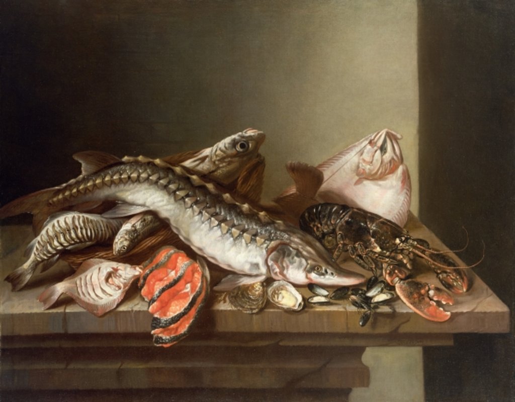 Detail of Still Life of Fish on a Table by Isaac van Duynen