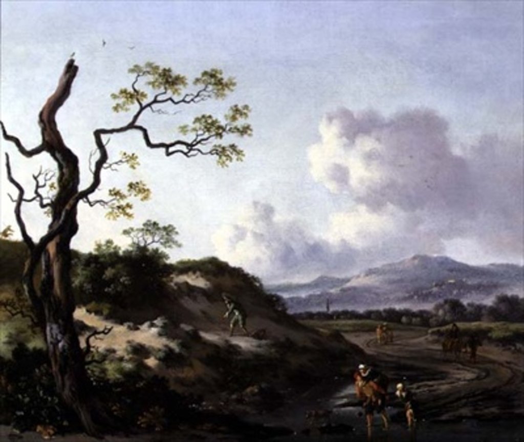 Detail of A Landscape with Travellers by Jan Wynants