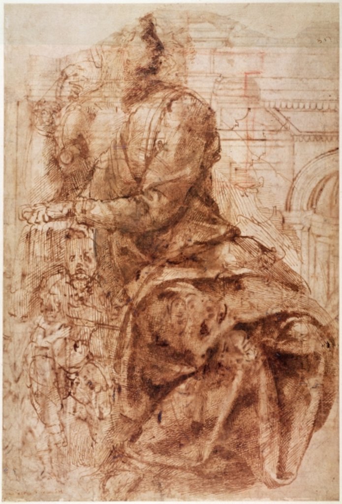 Detail of Study of Sibyl by Michelangelo Buonarroti