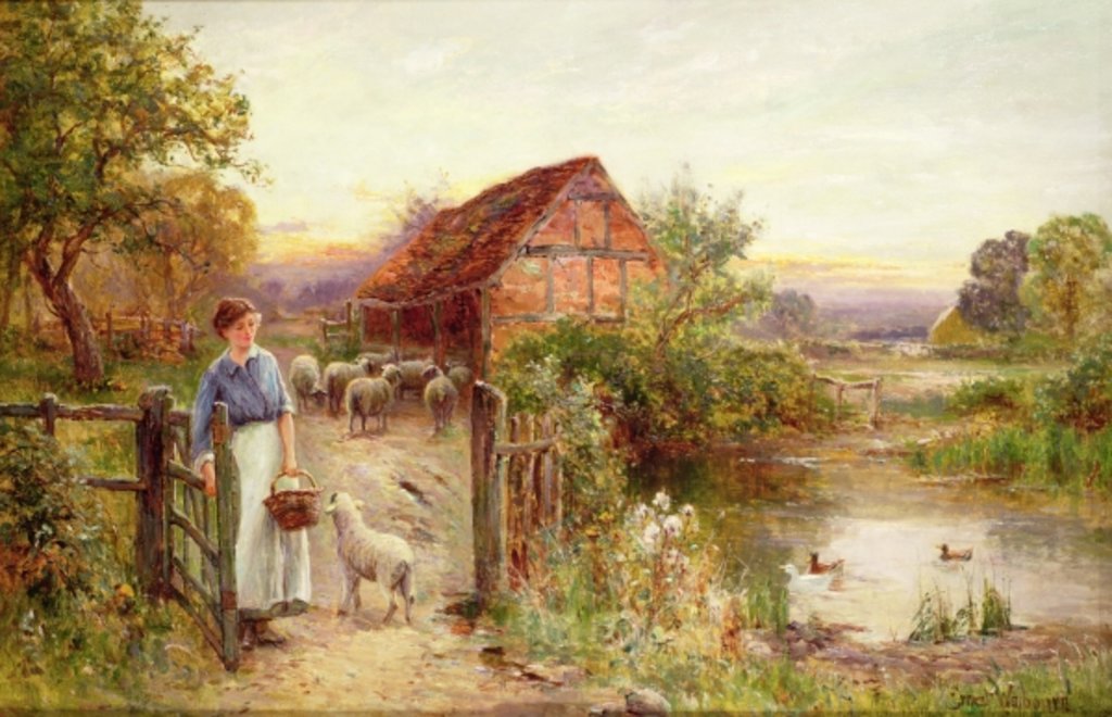 Detail of Bringing Home the Sheep by Ernest Walbourn