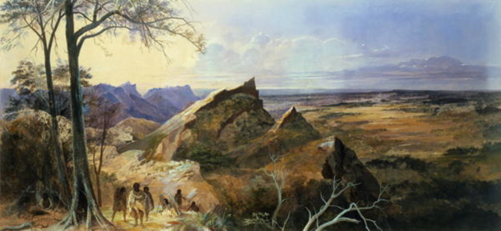 Detail of Aborigines in an Australian Landscape by George Rowe