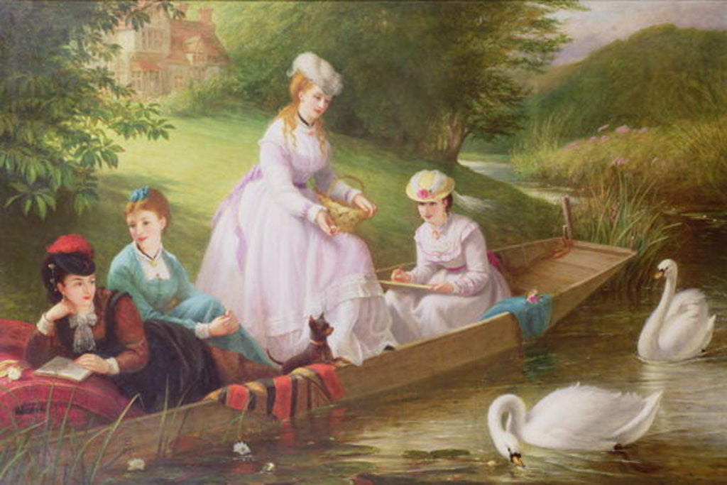 Detail of The Thames Swans by Thomas Brooks