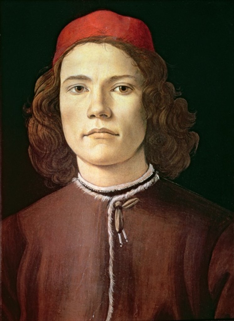 Detail of Portrait of a Young Man, c.1480-85 by Sandro Botticelli