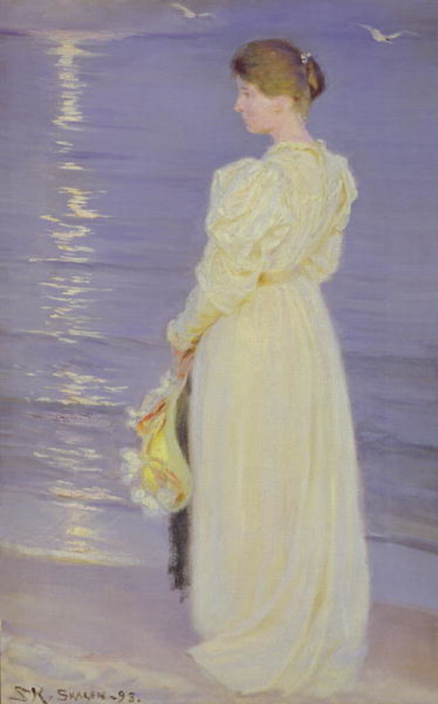 Detail of Woman in White on a Beach by Peder Severin Kroyer