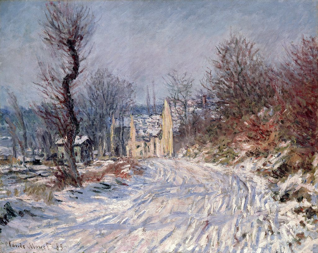 Detail of The Road to Giverny, Winter, 1885 by Claude Monet