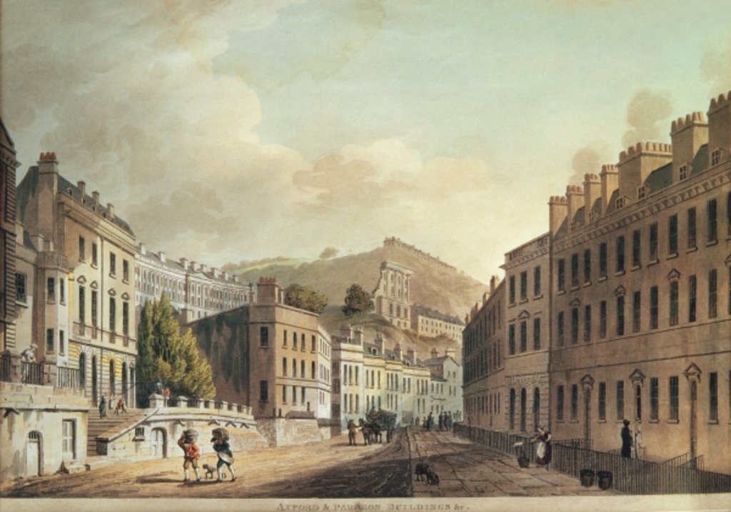 Detail of Axford and Paragon Buildings from 'Bath, Illustrated by a Series of Views' by John Claude Nattes