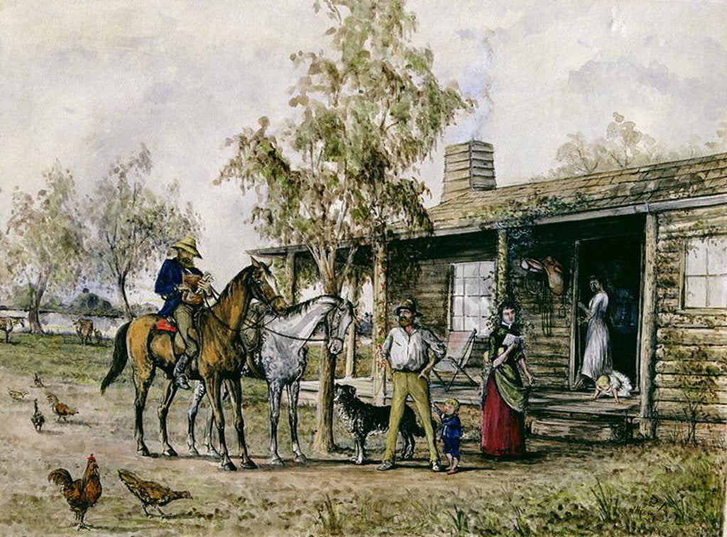 Detail of The Homesick Pioneer Woman by J. Comins