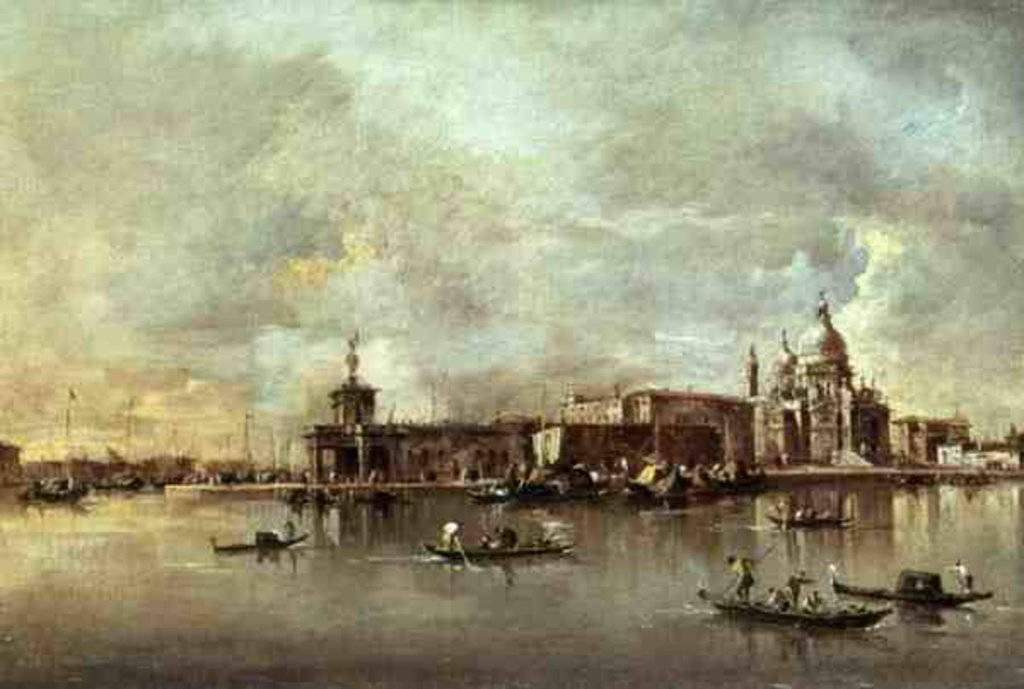 Detail of Santa Maria della Salute seen from the mouth of the Grand Canal, Venice by Francesco Guardi